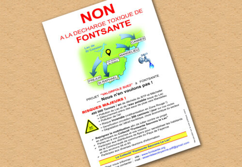 Distribution de flyers contre le stockage des déchets à Fontsante