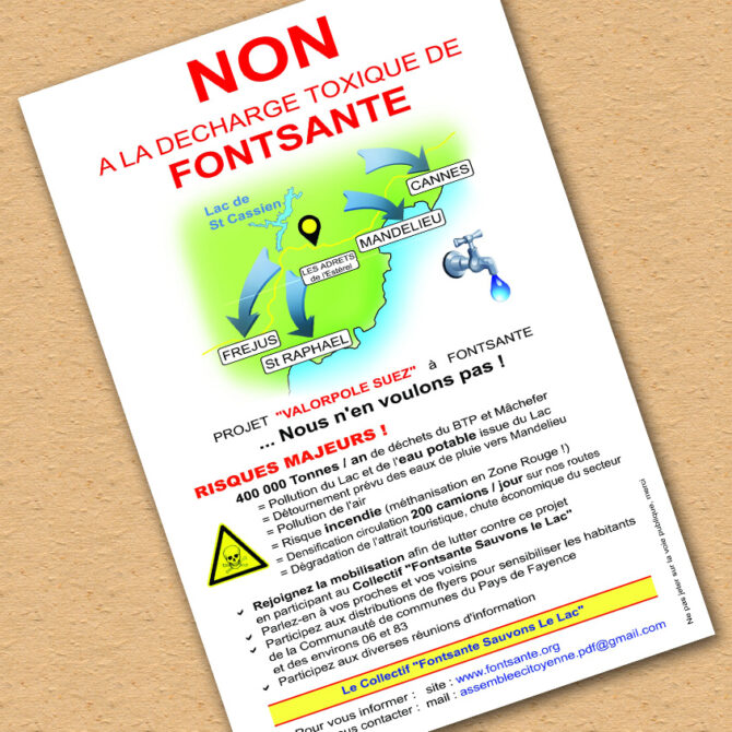 Distribution de flyers contre le stockage des déchets à Fontsante