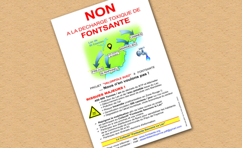 Distribution de flyers contre le stockage des déchets à Fontsante