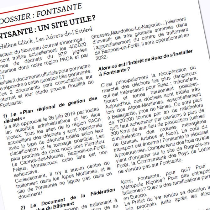 Fontsante Correspondances et actualités