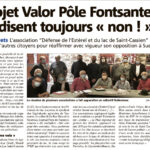 article Var Matin contre le projet Fontsante